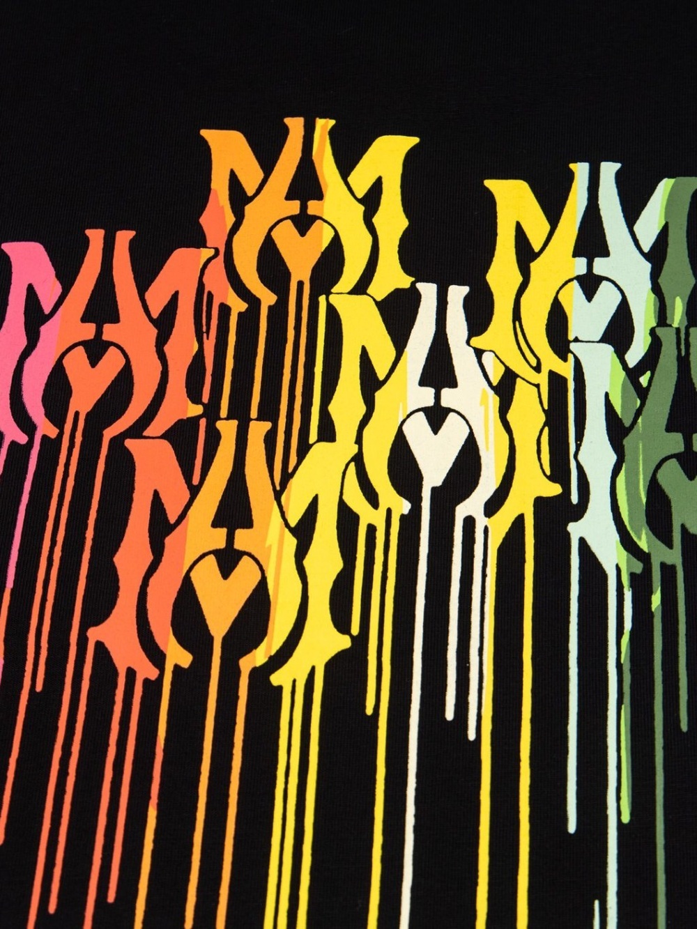 AMIRI Black Kids Tee with Rainbow Drip Logo - Picture 3 of 9